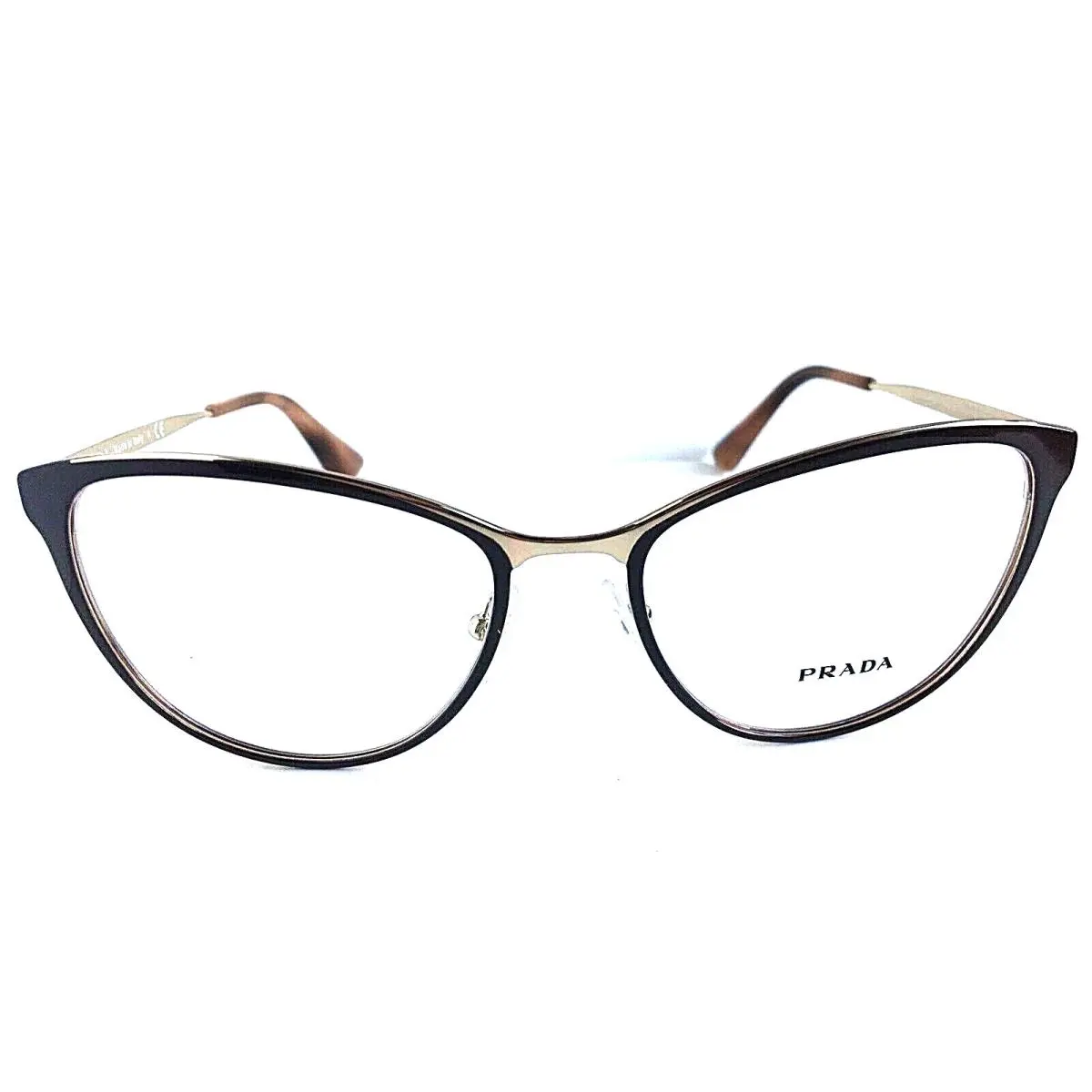 Prada Vpr 5T5 DHO-1O1 52mm Brown Cat Eye Women Eyeglasses Frame