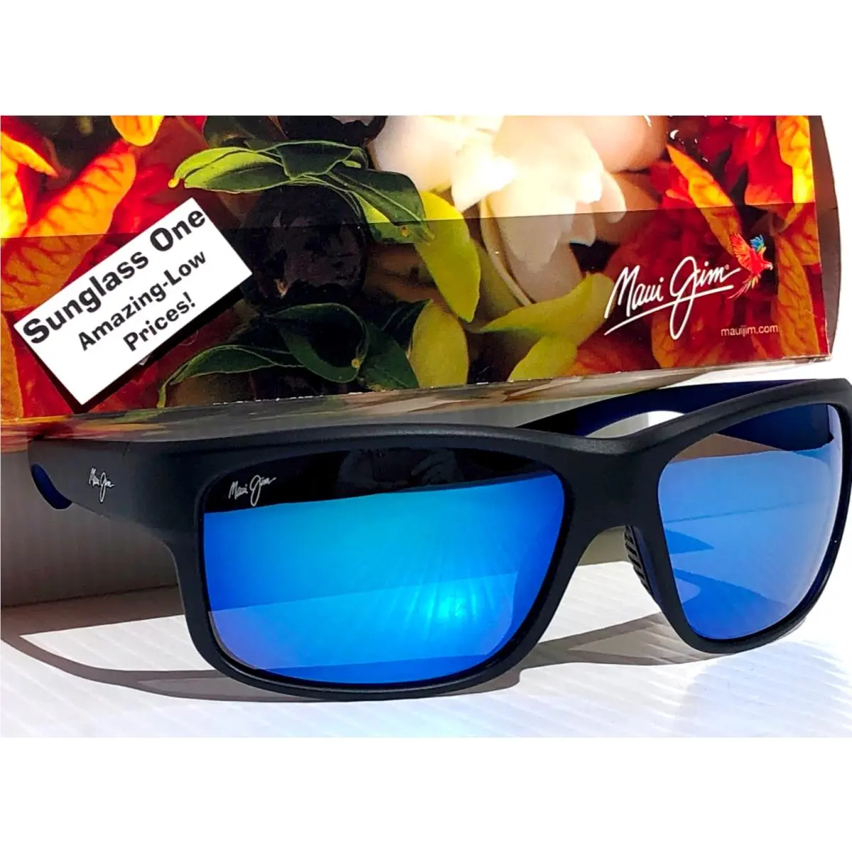 Maui Jim Southern Cross Matte Black Polarized Hawaii Blue Glass Sunglass B815-02