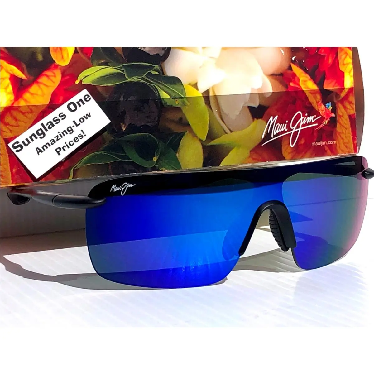 Maui Jim Palulu Matte Black Polarized Hawaii Blue Lens Sunglass B680-02