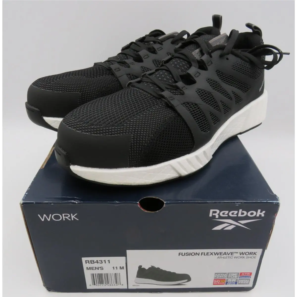 Reebok Work Fusion Flexweave Work Ct/esd Men`s Oxford Black Size 11