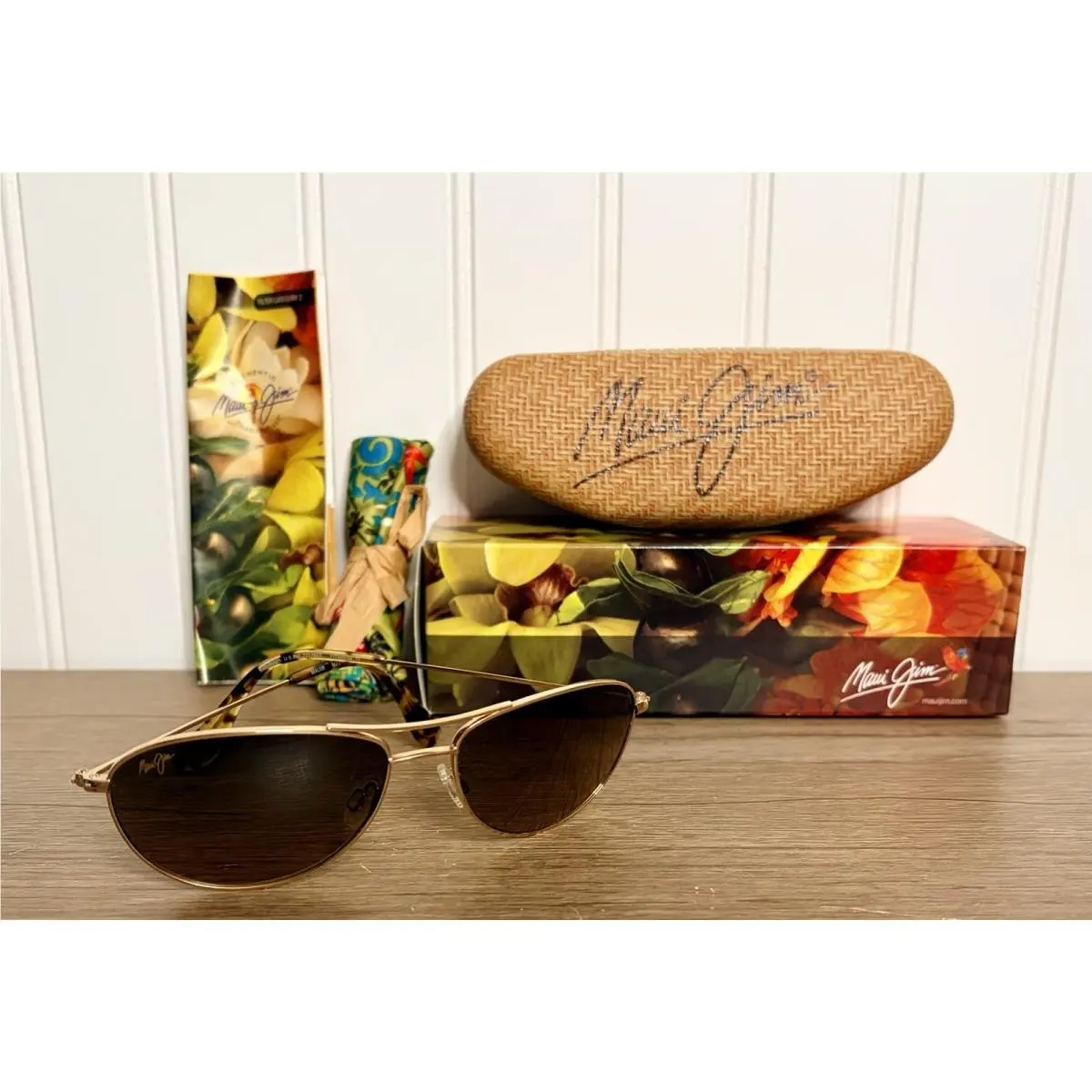 Maui Jim Baby Beach MJ245-16 Polarized Aviator Sunglasses Gold w/ Bronze