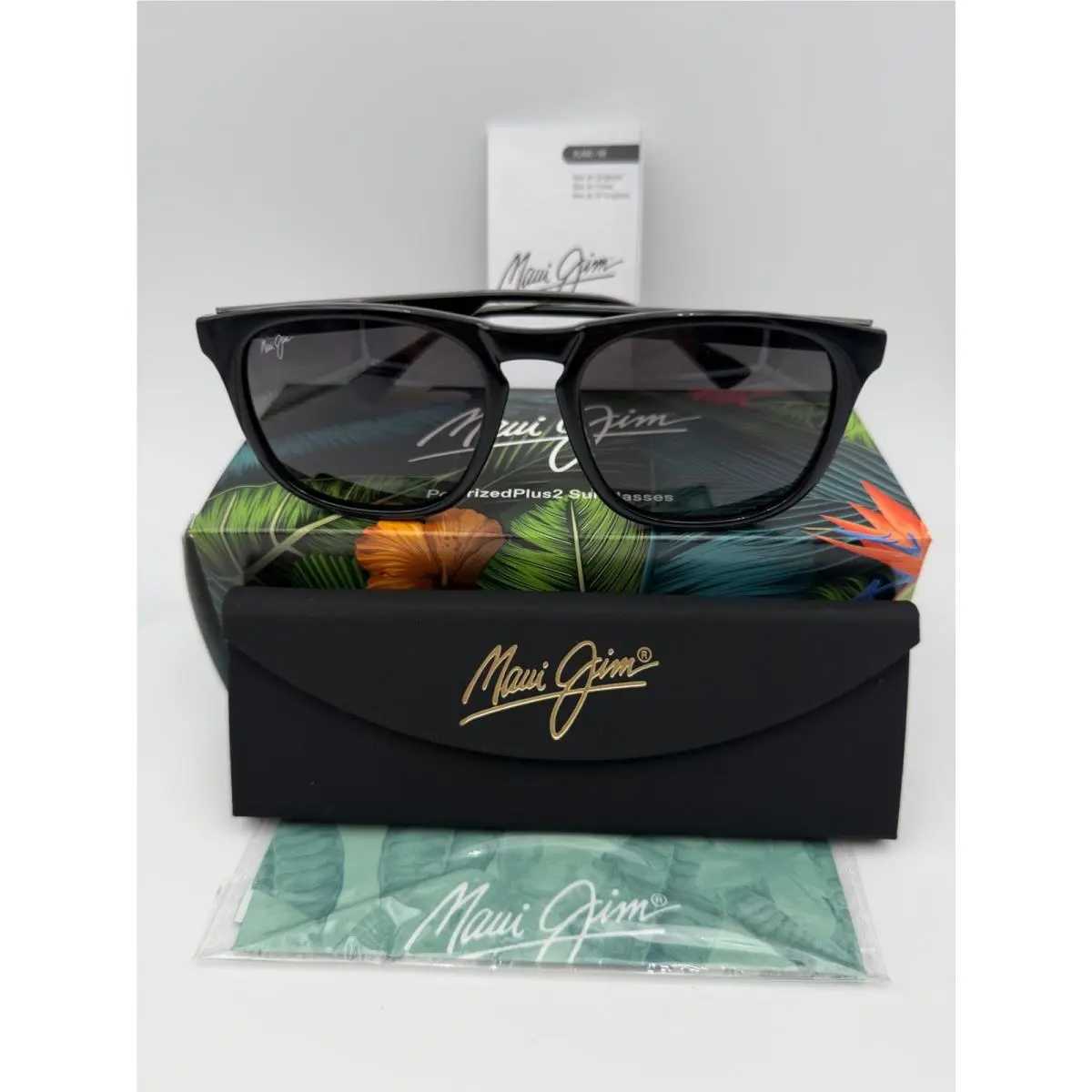 Maui Jim Polarized Sunglasses MJ 641 14 Kupa’a Black Silver Neutral Grey