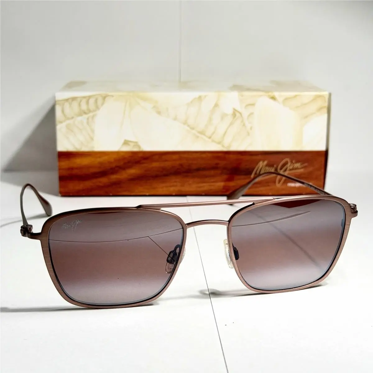 Maui Ebb & Flow MJ 542 19A Jim Ebb Flow MJ 542 19A - Brown Satin Titanium - Maui Rose Lenses