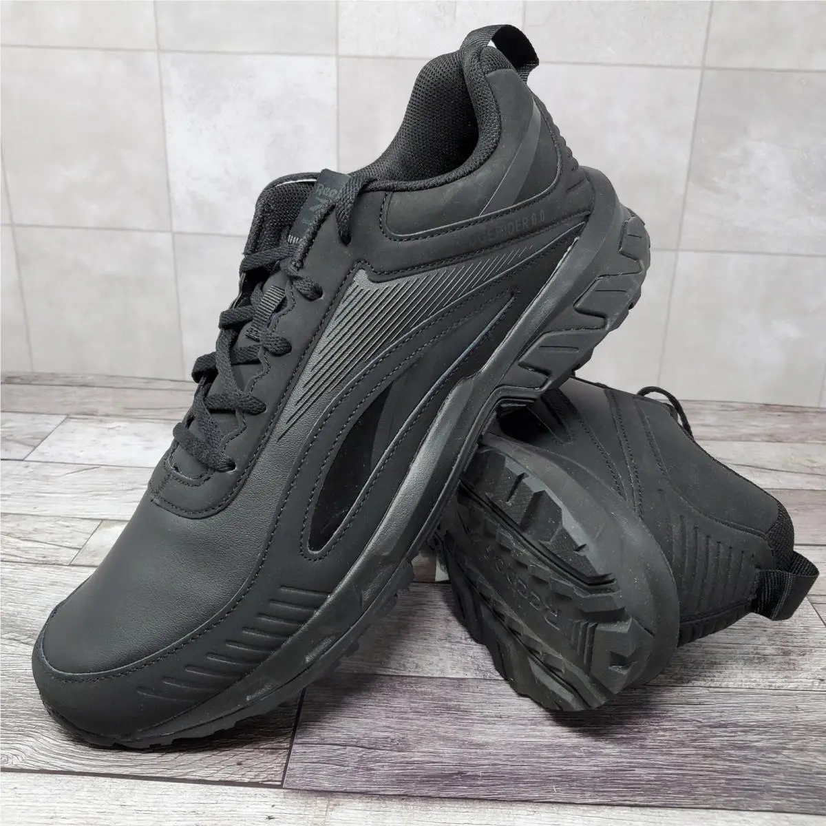 Reebok Ridgerider 6.0 Leather Men’s Size 11.5 Black Walking Trail Shoes FY1631