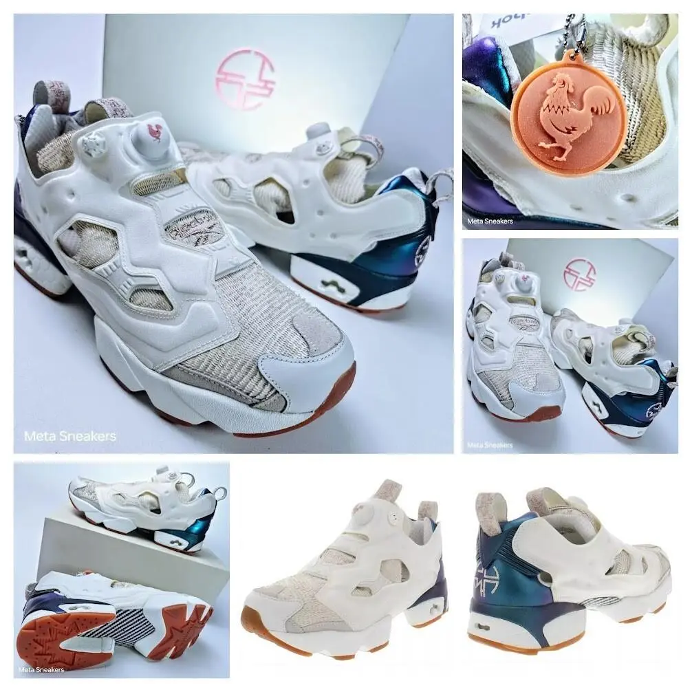 Reebok US 13 Men`s White Blue Gum Feather Rare Retro Instapump Fury BD2026