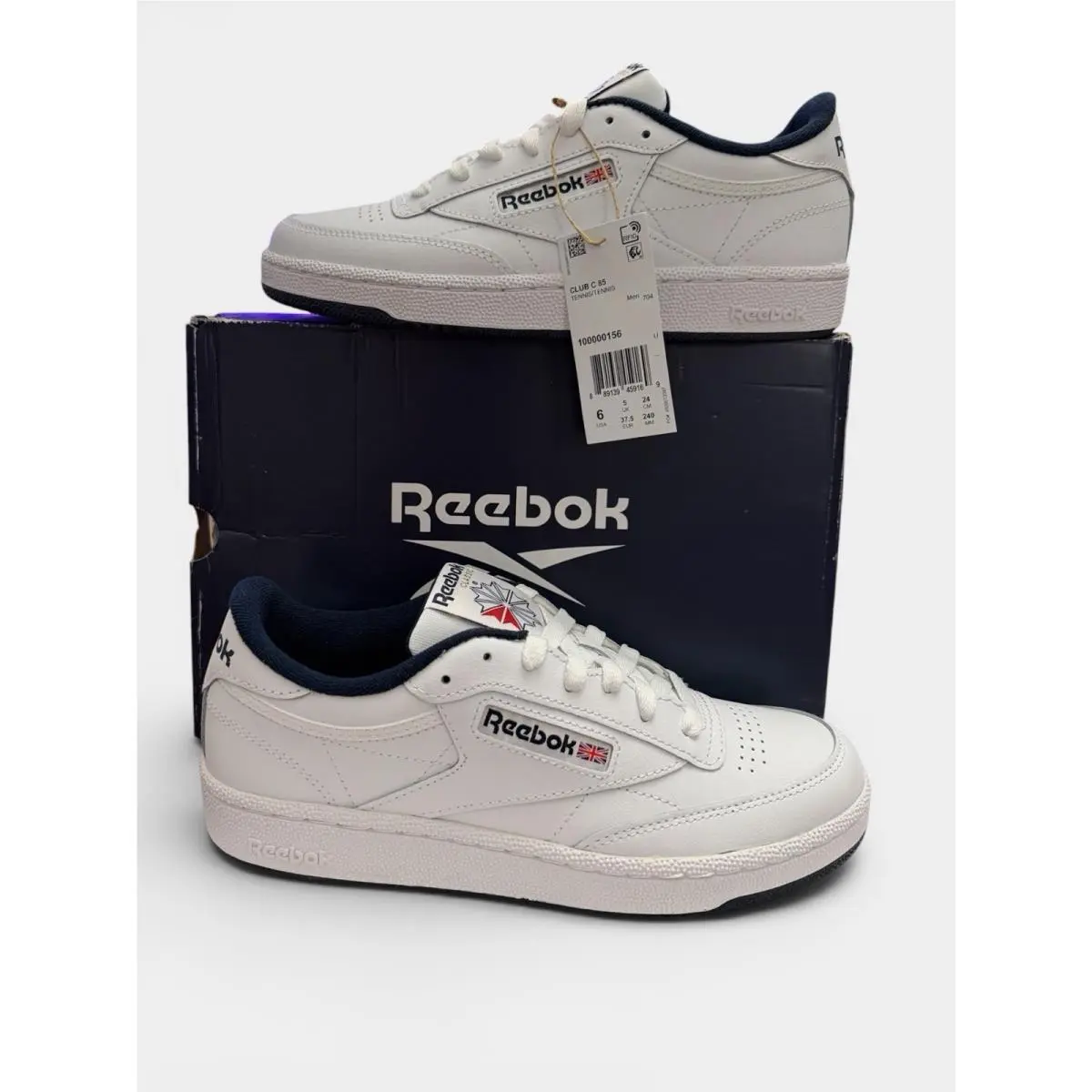 Reebok sz 6 Club C 85 Tennis Sneakers White Leather Classics Men`s