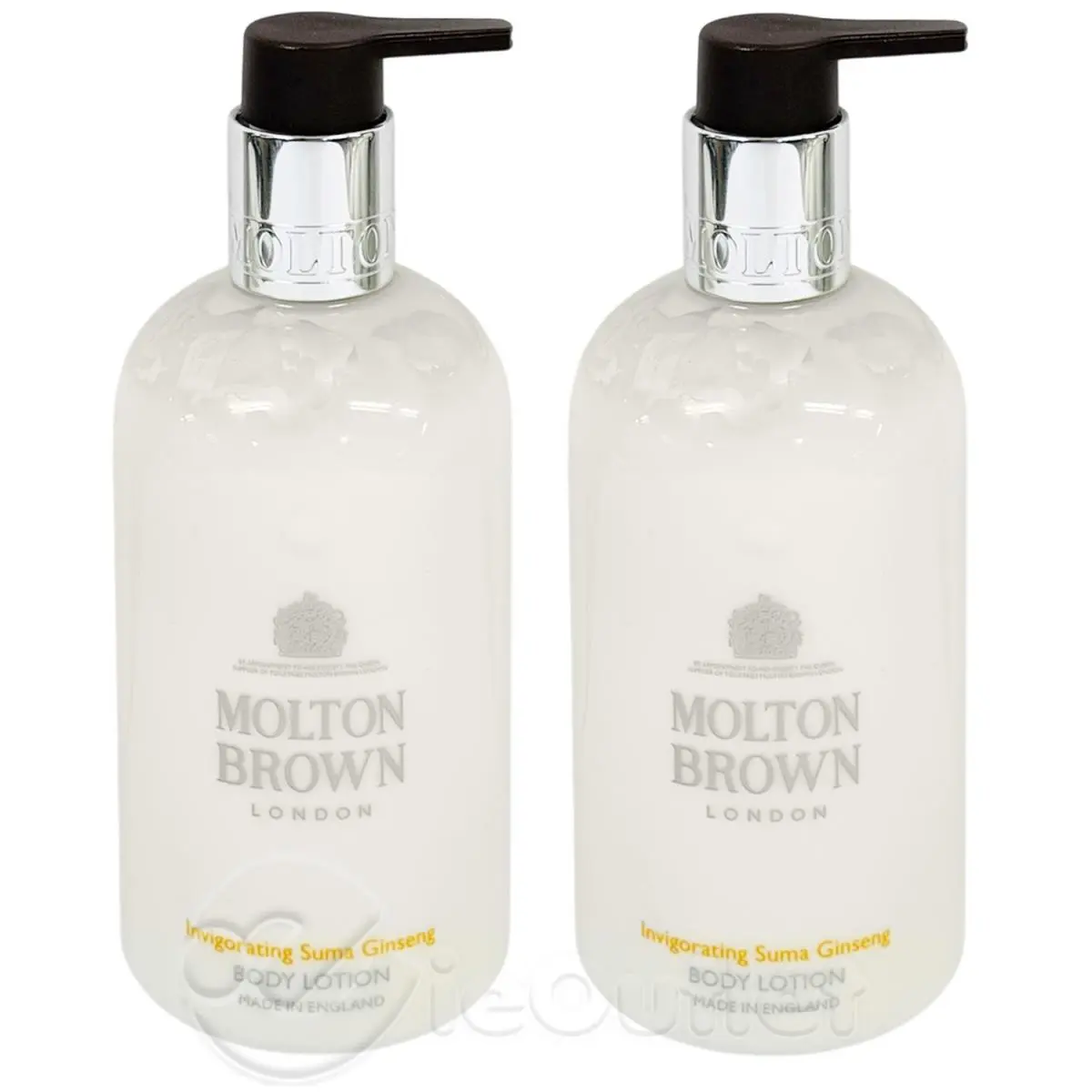 2-PACK Molton Brown London 10oz Body Lotion w/ Pump -invigorating Suma Ginseng