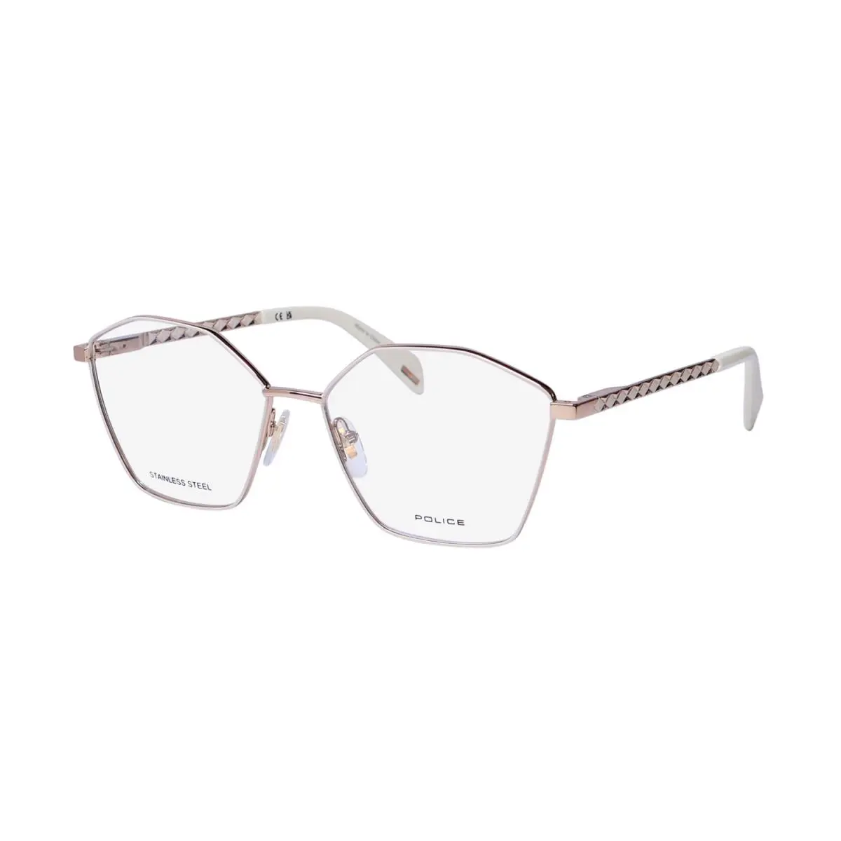 VPLN56 Sphinx 4 Eyeglass Frame/glasses Stainless Steel Durable Metal Hot Rose Gold / Ivory by Police