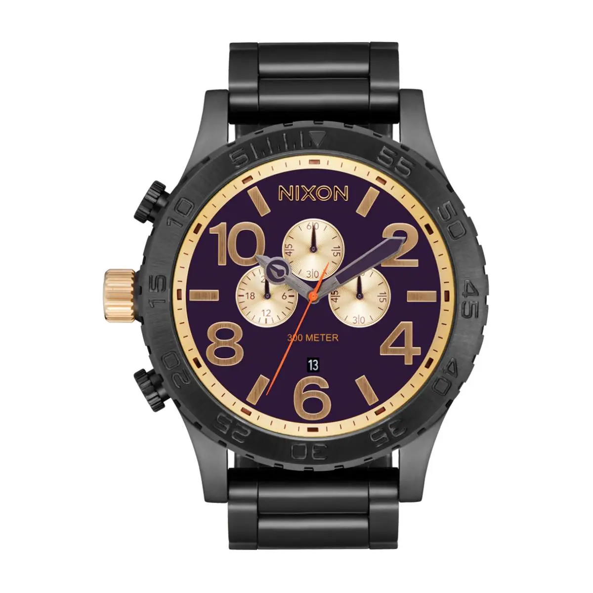 51-30 Chrono A1389-5270-00 Men`s Gunmetal Stainless Steel Wristwatch WAZZ7 by Nixon