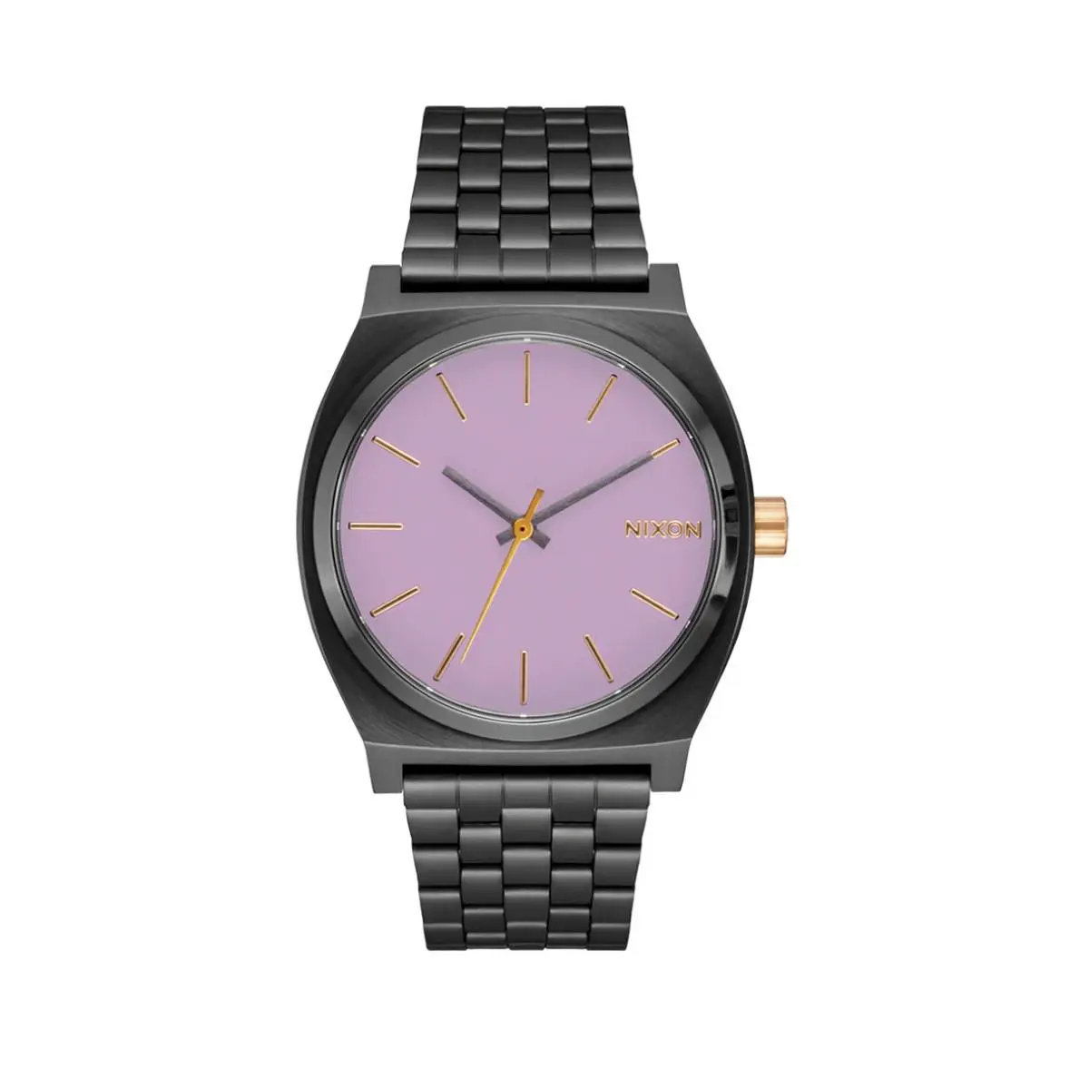 Nixon Time Teller A1130-5271-00 Womens Gunmetal Stainless Steel Wristwatch WAZZ1 - Dial: Purple, Band: Gray, Bezel: Gray