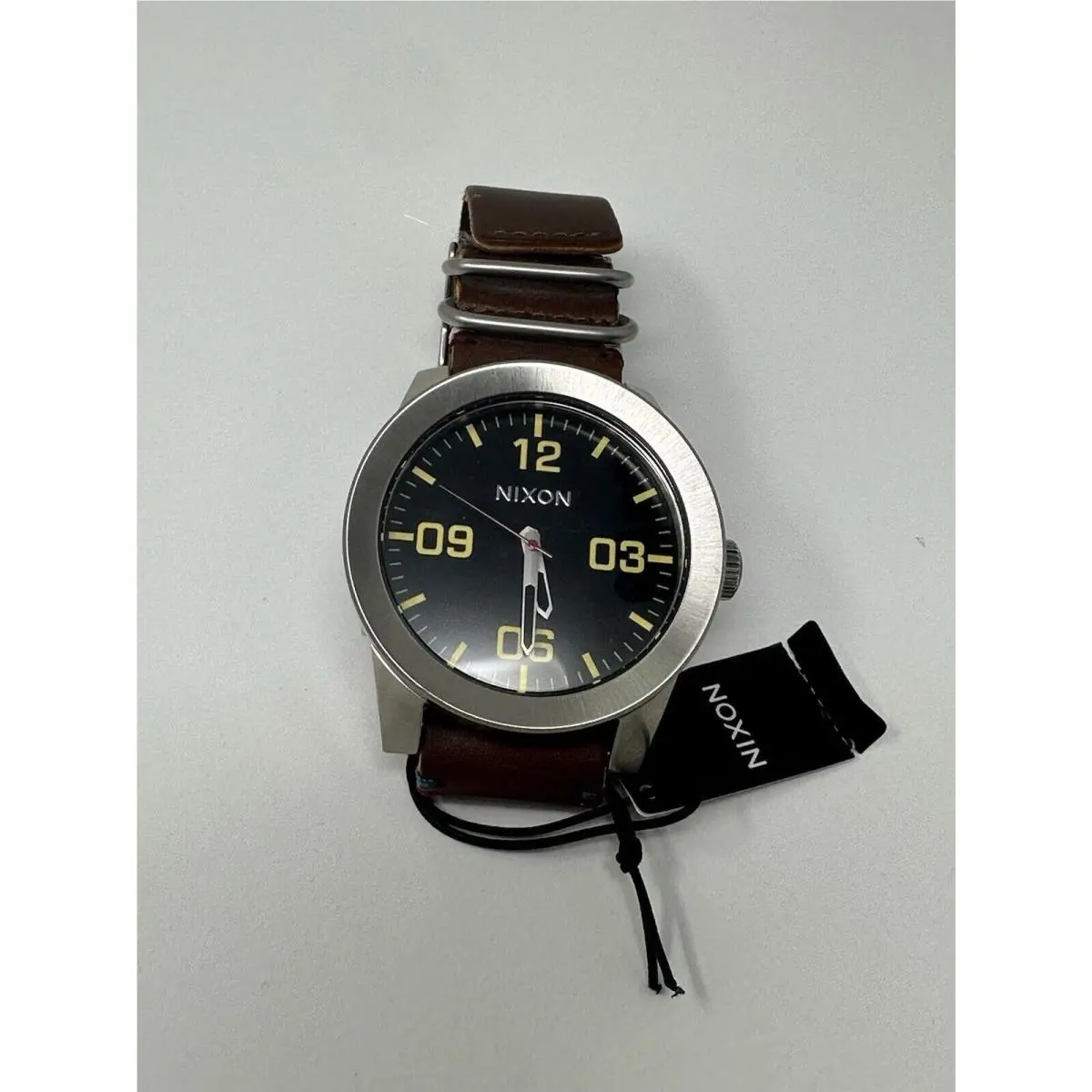 Nixon Arabic Black Dial Brown Leather Band Men Watch