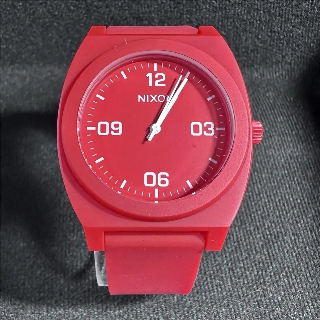 Nixon Time Teller P Corp Quartz Watch Matte Red Plastic Water-resistant Analog