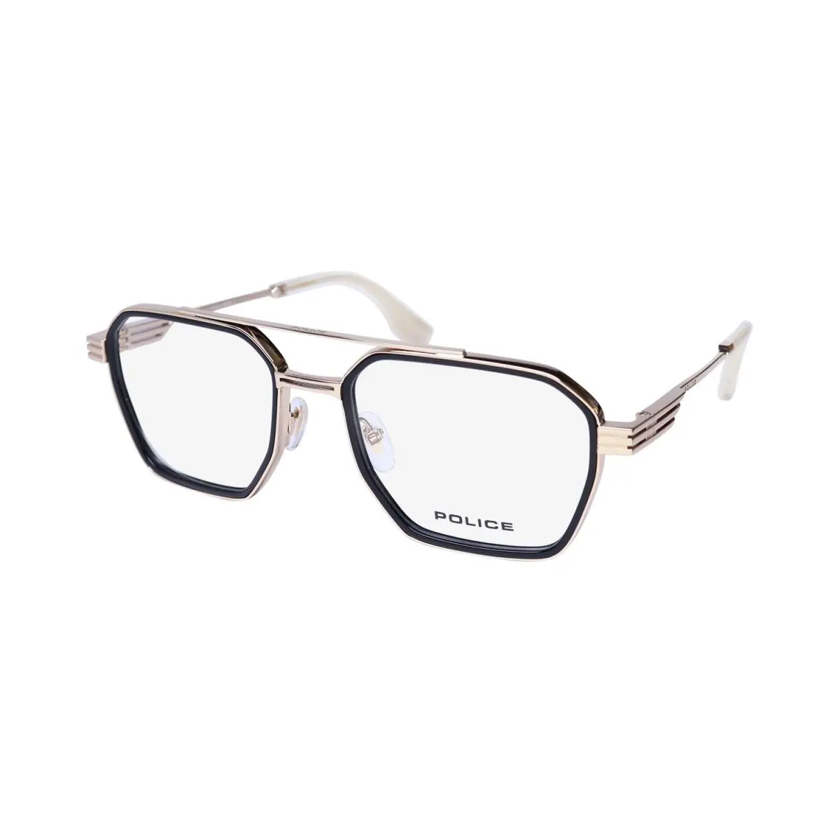 Police VPLQ76V Mercury 3 Eyeglass Frame Geometric 300Y Mens 55-19-150 Gold
