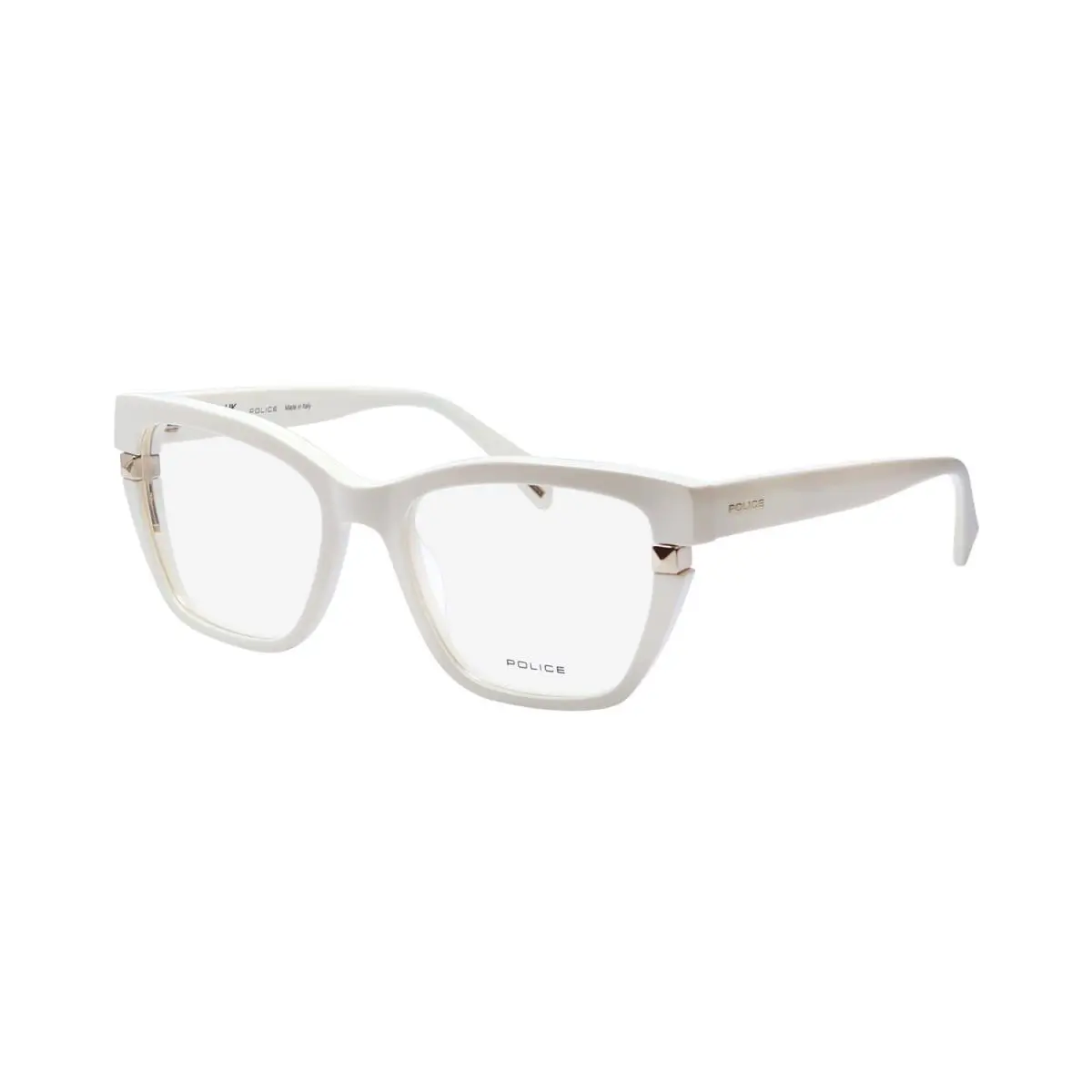 Police VPLN52 Gravity 1 Eyeglass Frame Italy Cat Eye Ivory 52-18-140 Plastic