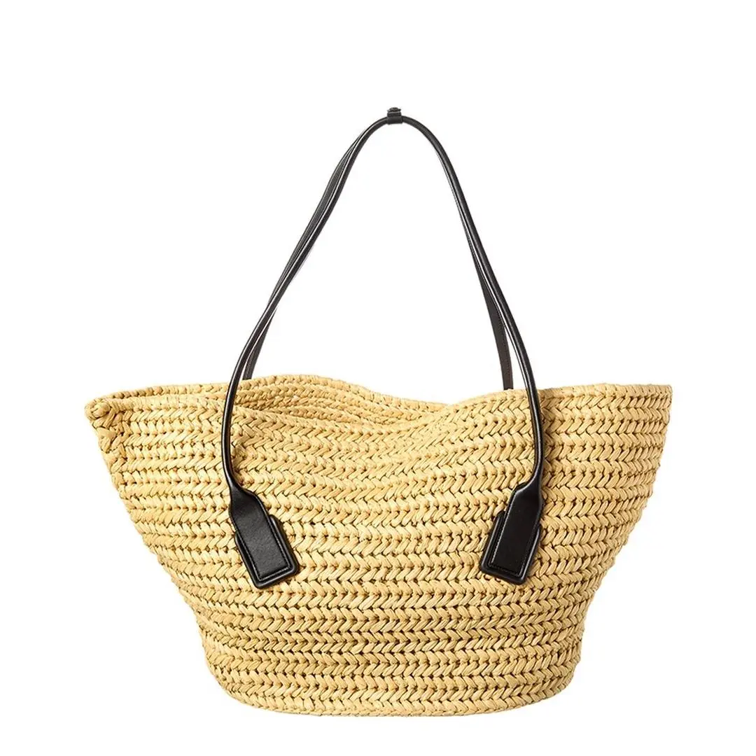 Bottega Veneta Arco Medium Raffia Leather Basket Tote Women`s Brown