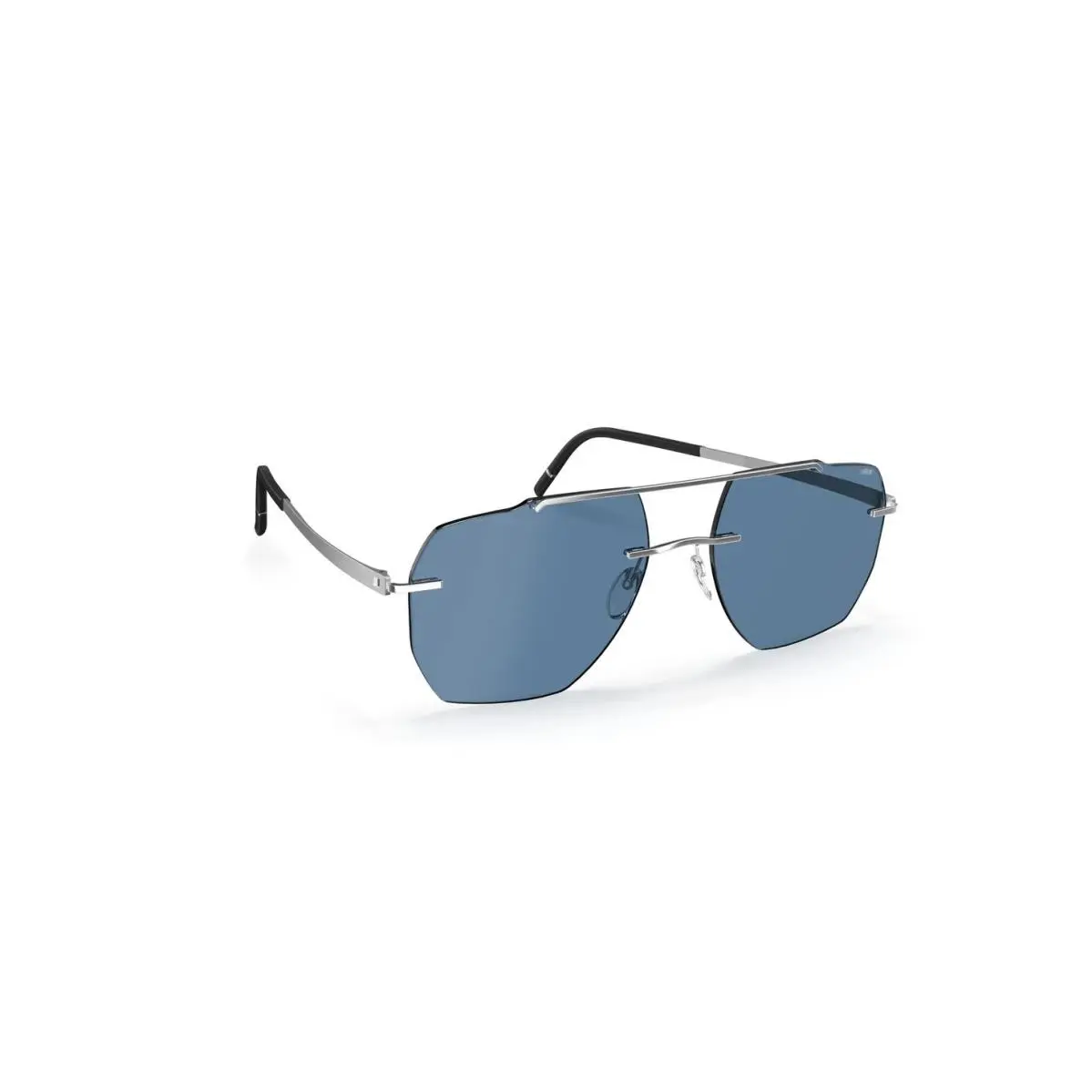 Rincon Rimless 8746 Silver/space Blue 7010 Sunglasses by Silhouette