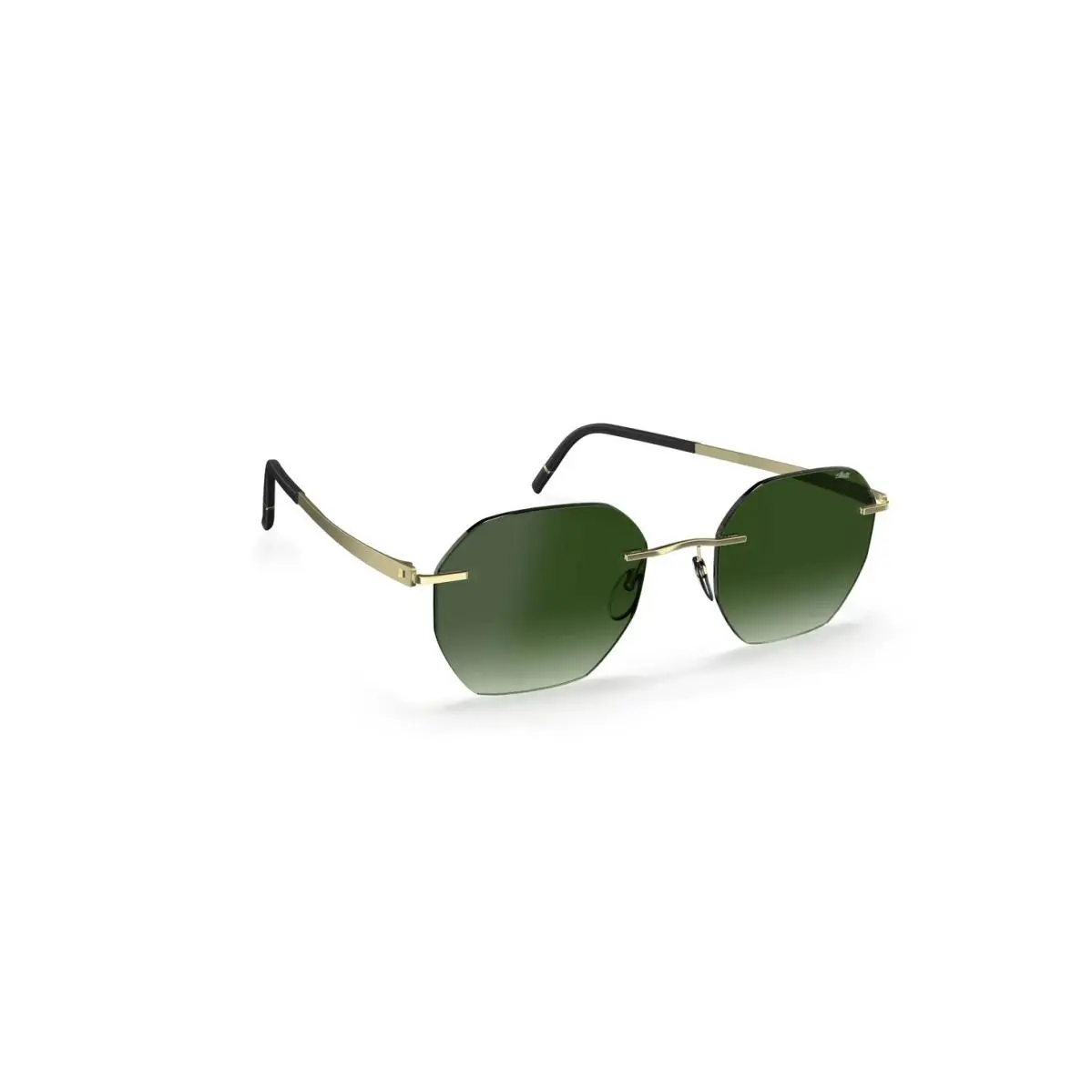 Cabrillo Rimless 8748 Champagne Black/green Gradient 8540 Sunglasses by Silhouette