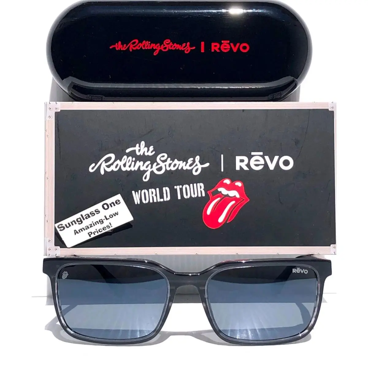 Revo Rolling Stones Sway Black Stripes Polarized Grey Sunglass 7108 00 GY