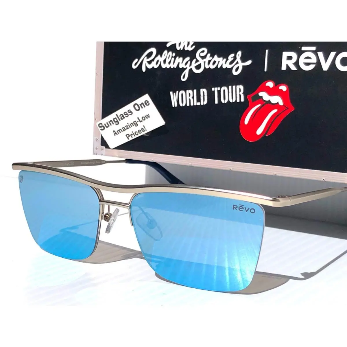 Rolling Stones Chrome Polarized Blue Water Sunglass RE 7109 03 BL by Revo