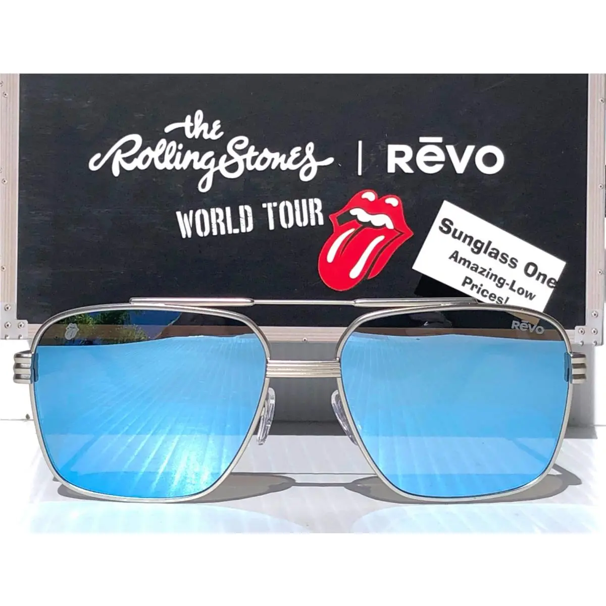 Revo Rolling Stones Midnight Rambler Red Icon Polarized Blue Sunglass 7123 03 BL