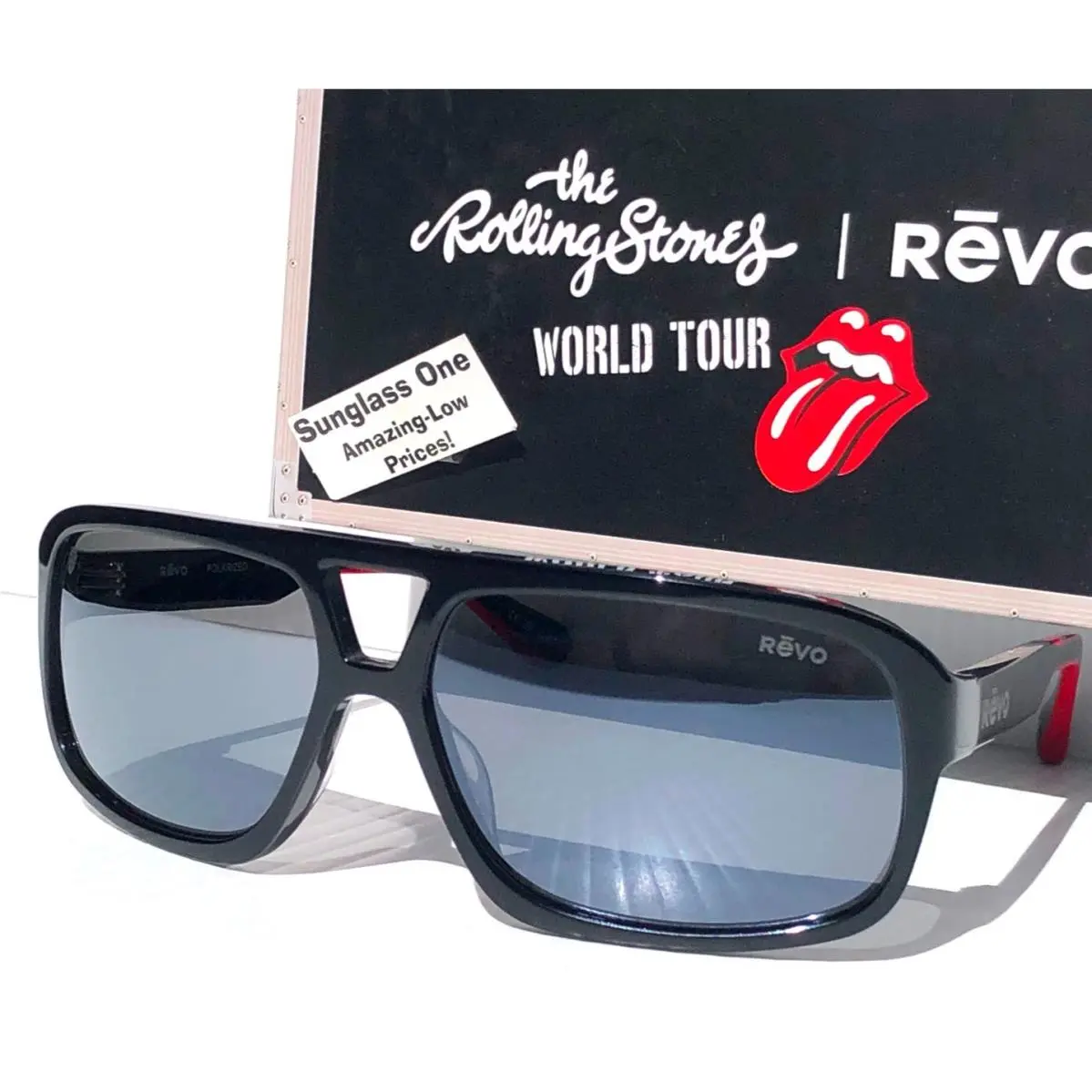 Rolling Stones Wild Horses Black Polarized Grey Sunglass 7107 01 GY by Revo