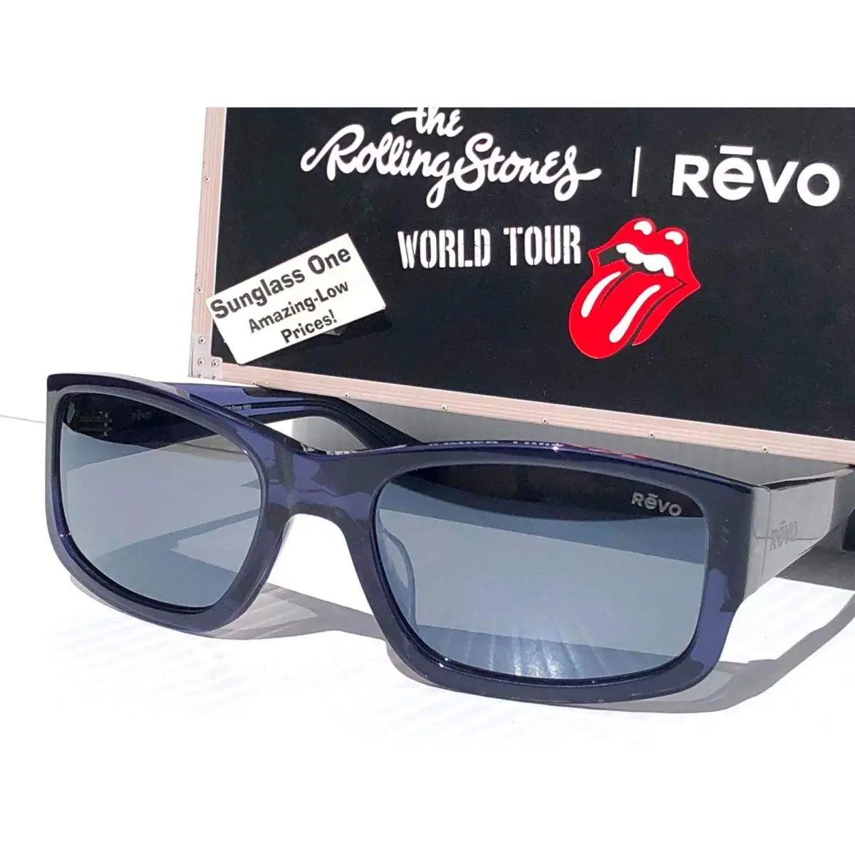 Rolling Stones Blue Polarized Grey Shine Sunglass RE 7111 05 GY by Revo