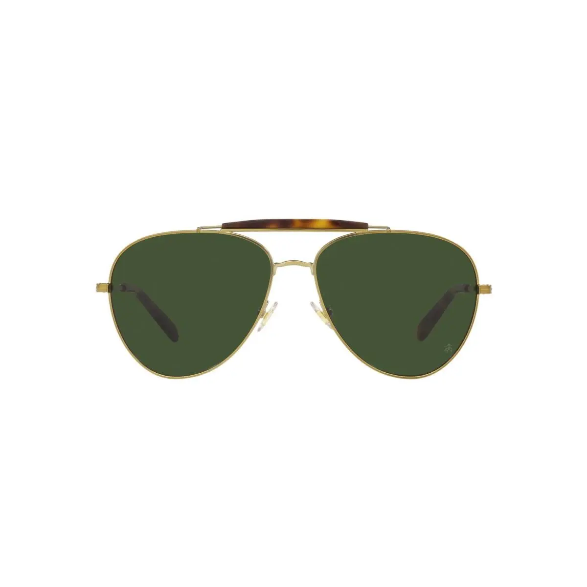 Brooks Brothers Men`s BB4062 Aviator Sunglasses Matte Gold/green 59 mm