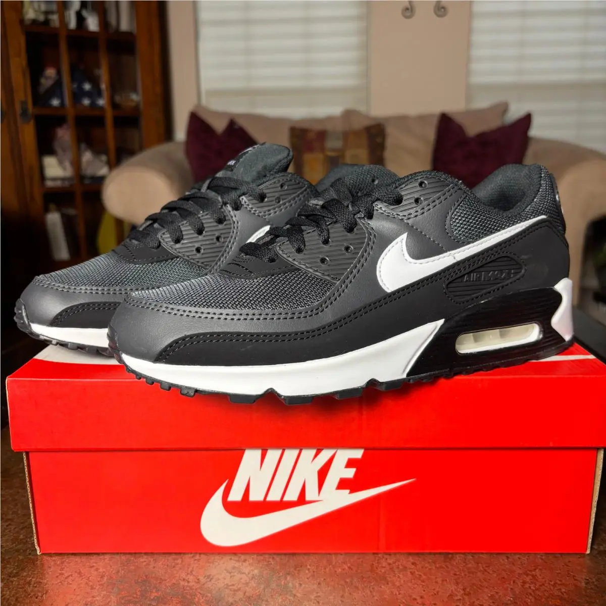 Nike Air Max 90 Black Grey White Lifestyle Casual Shoes Sneakers Mens Sizes