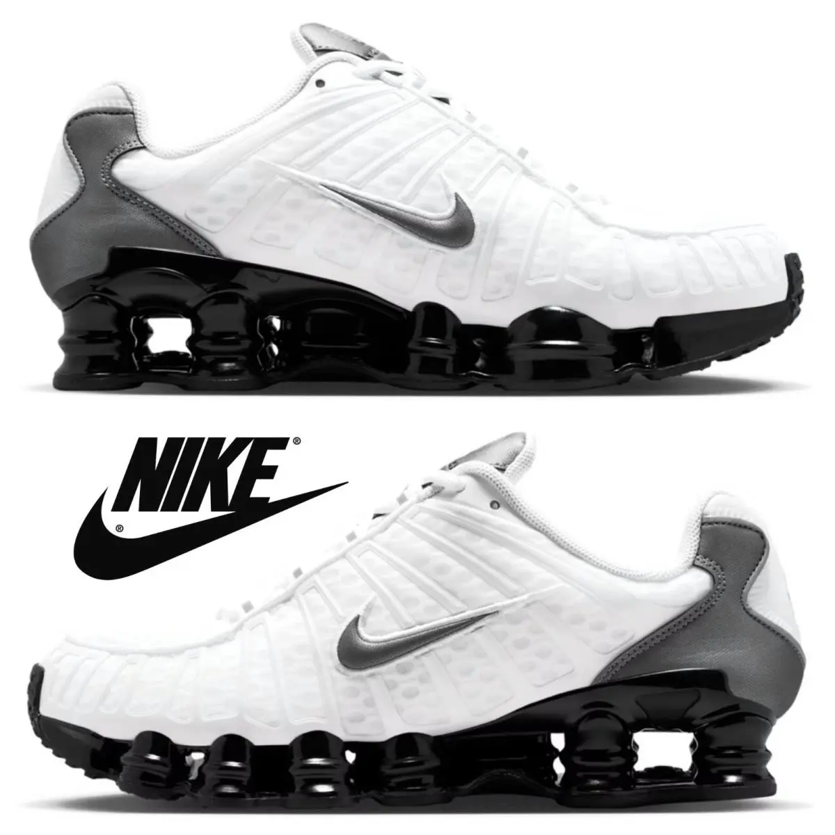 Nike shoes - Nike Shox - Shox - White, Maufacturer: Black/Mtlc Cool Grey/White 17