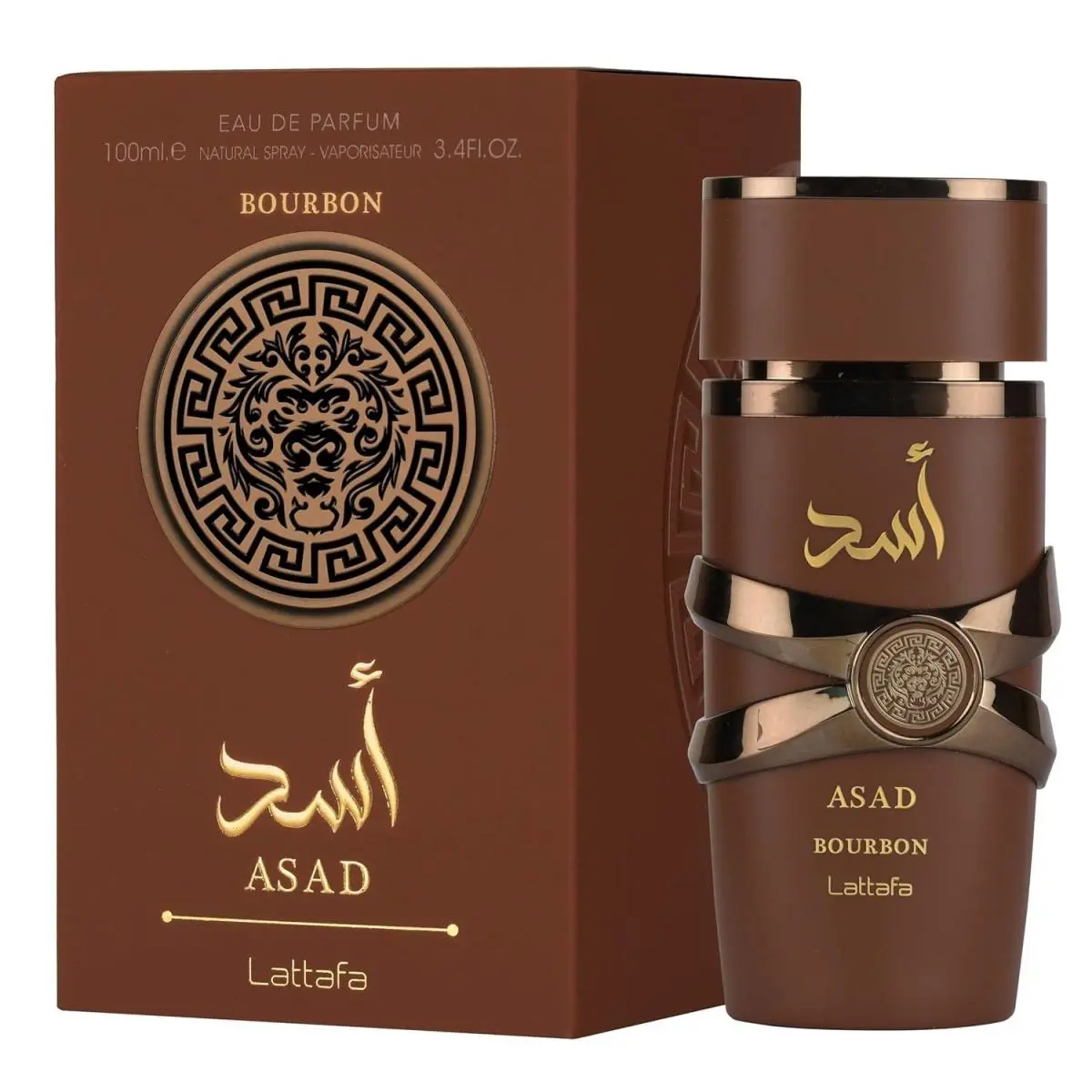 Lattafa Asad Bourbon Eau de Parfum 3.4 oz Unisex Amber Vanilla Cacao Perfume