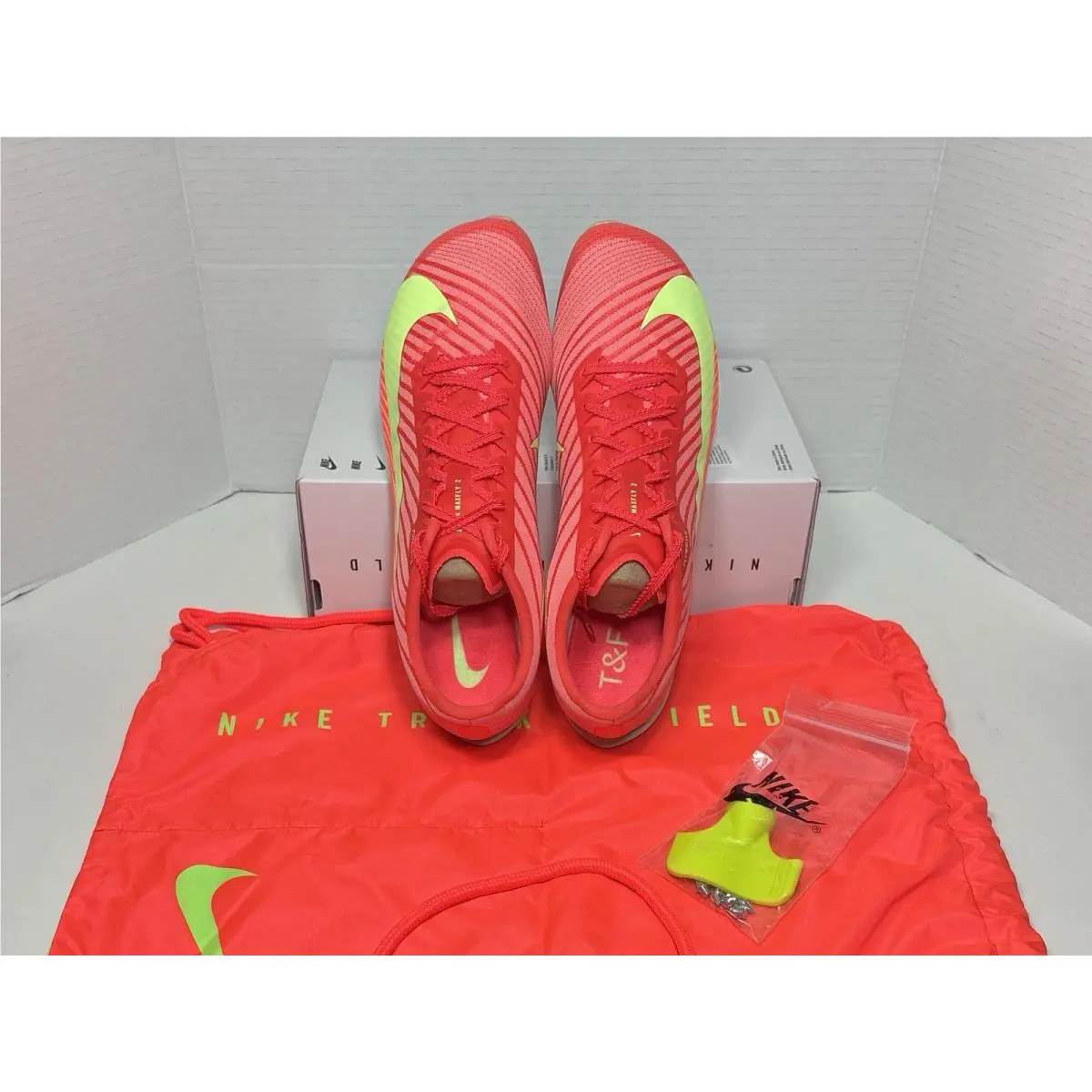 Nike shoes - Nike Air Zoom Maxfly - Air Zoom Maxfly - FD8395-600 - Red, Manufacturer: Bright Crimson/Lime Blast/Mint Foam/Washed Coral 27