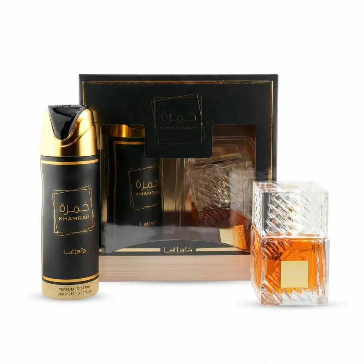 Lattafa Khamrah 2Pc Gift Set Edp 100ml Body Spray 200ml