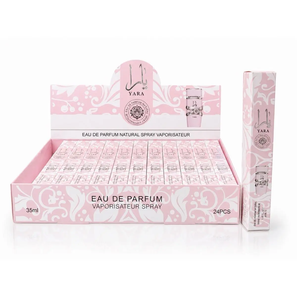 Lattafa 24 Pack - Yara Pink Travel Size 35 ML / 1.1 Oz Eau De Parfum