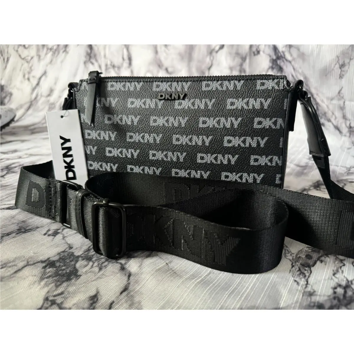 Purse Dkny Crossbody Handbag Logo Bryant Park MD Demi Black