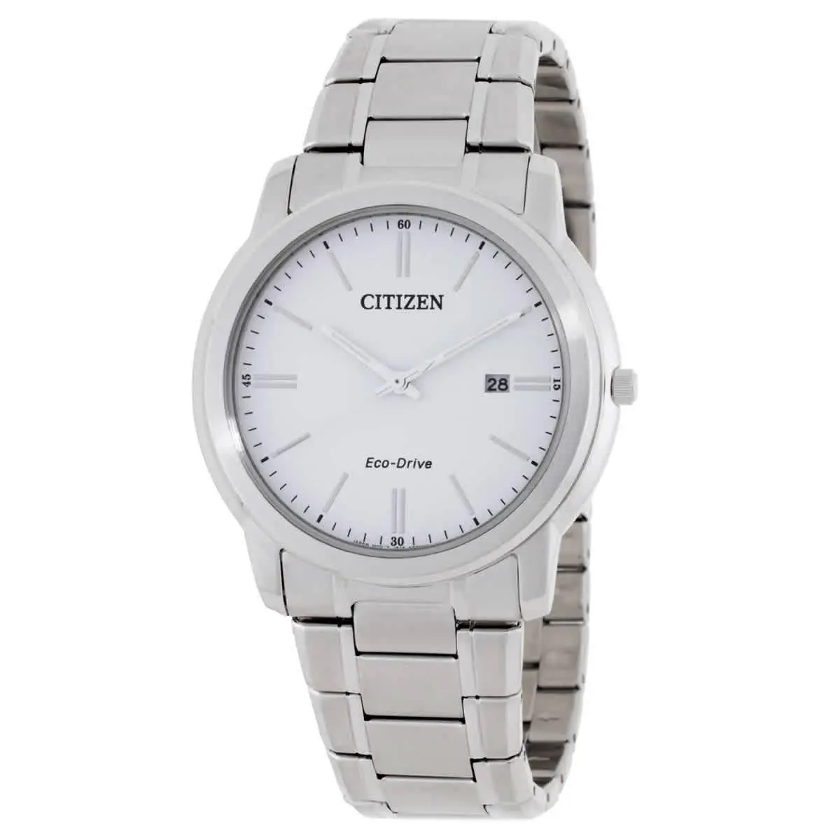 Eco-drive White Dial Men`s Watch AW1218-56A by Citizen
