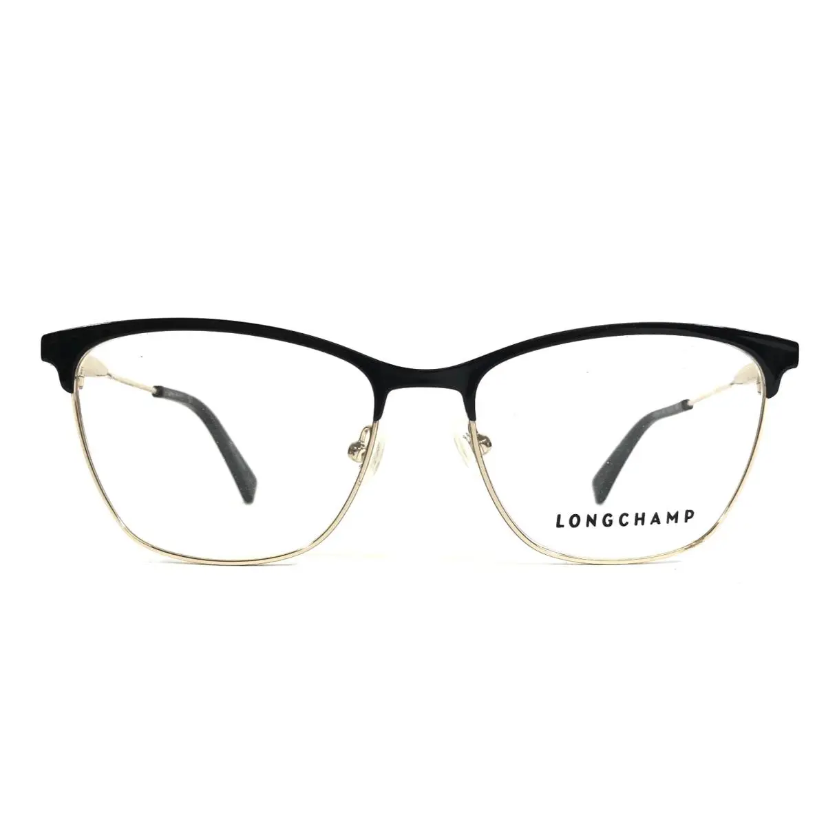 Longchamp Eyeglasses Frames LO2146 001 Black Gold Cat Eye Full Rim 53-16-140