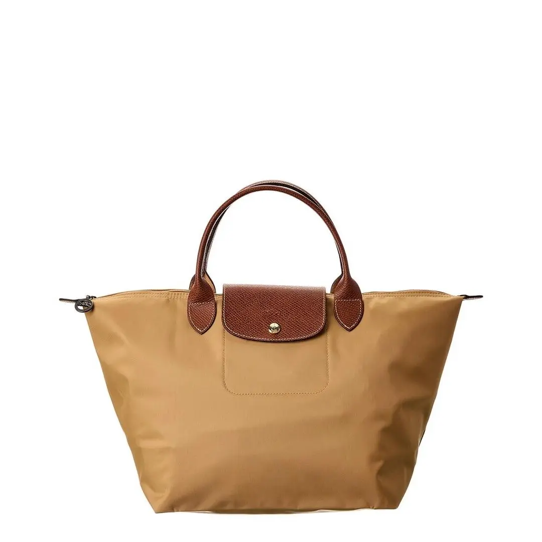 NA Le Pliage Medium Canvas Short Handle Tote Women`s Brown by Longchamp