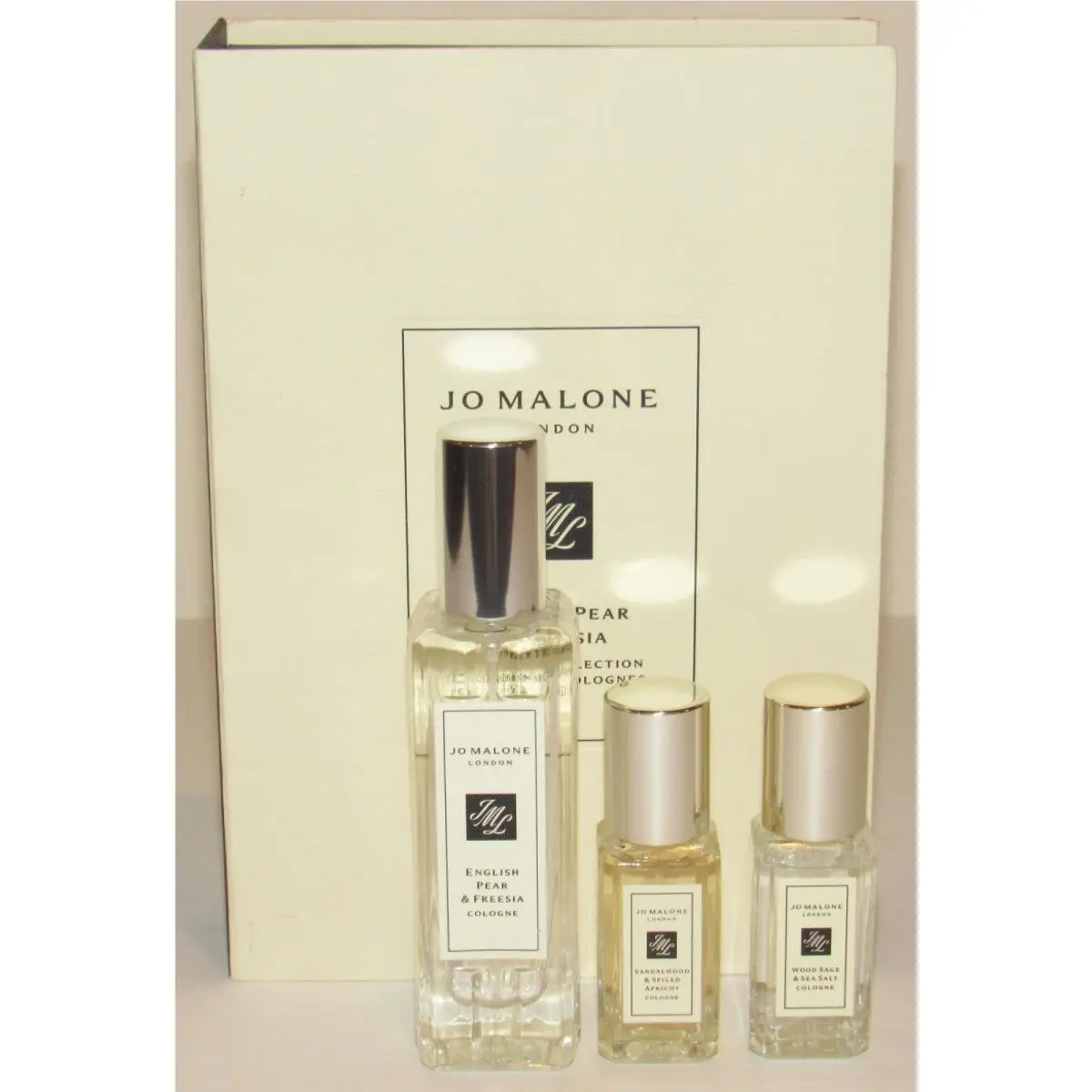 Jo Malone English Pear Freesia Eau de Cologne 1 Oz + Wood Sage Sandalwood 9 mL