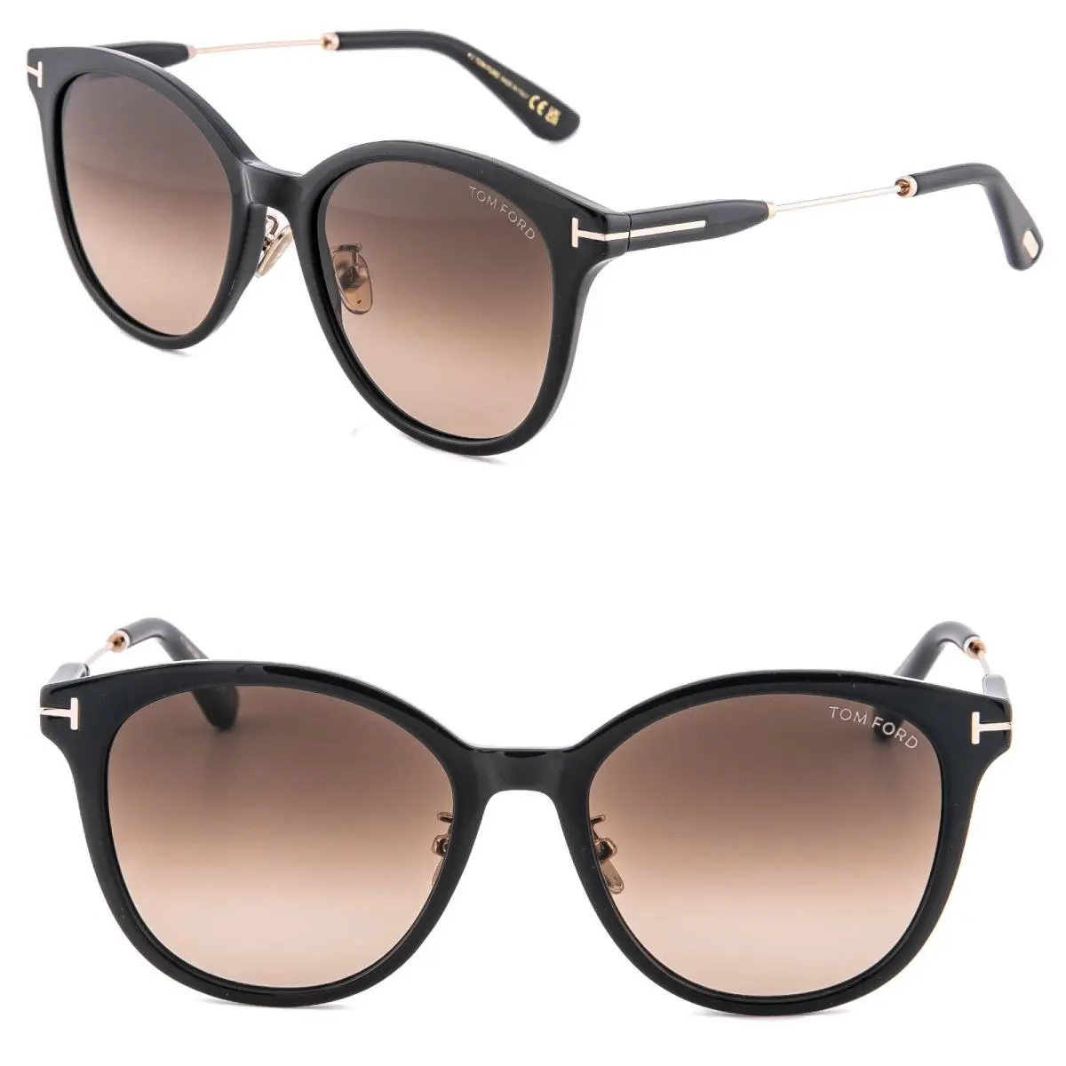 Tom Ford FT1140K 01F Gold Black Brown Classic Sunglasses 1140 TF1140