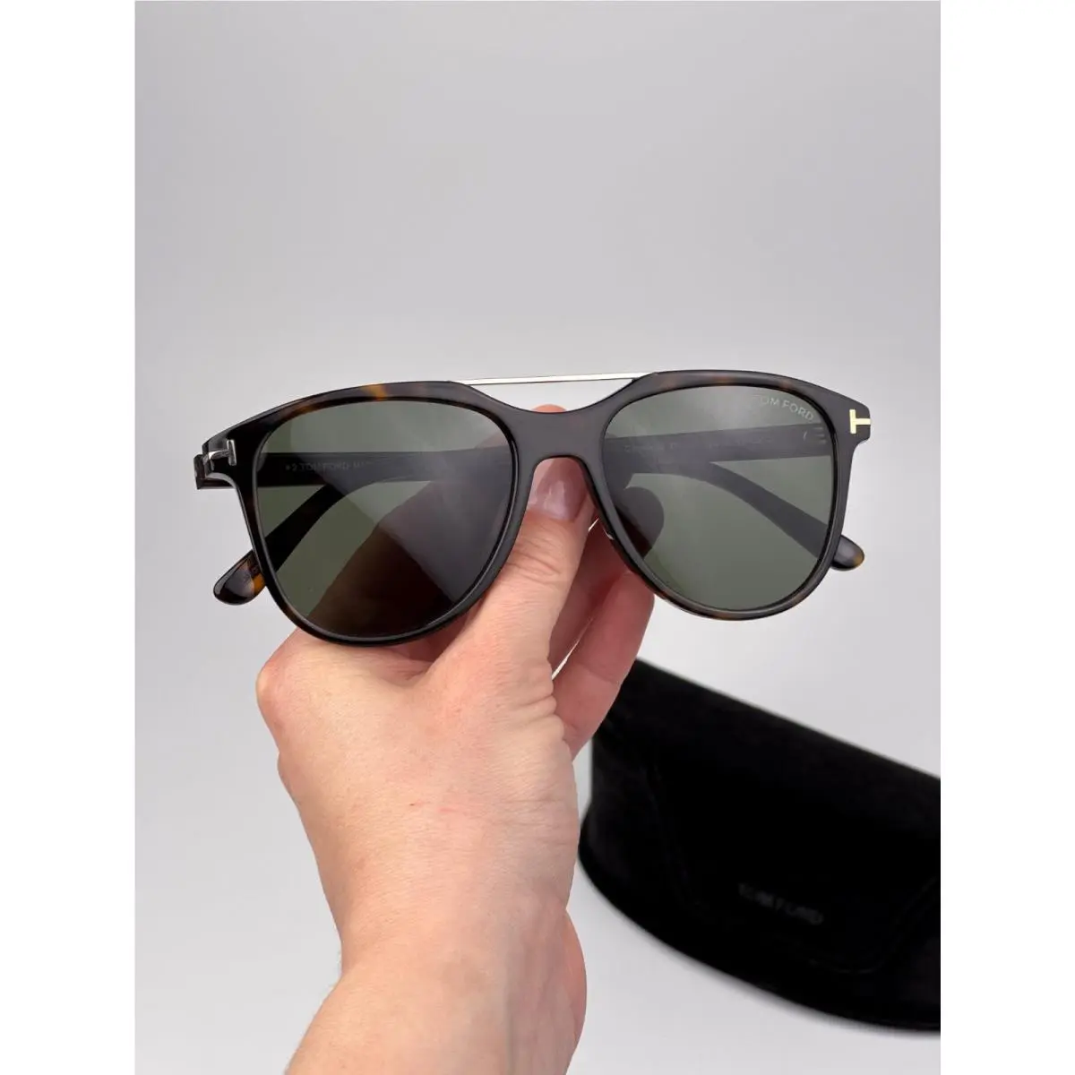 Tom Ford DAMIAN-02 Women Sunglasses Havana Green Pilot FT1098 52N