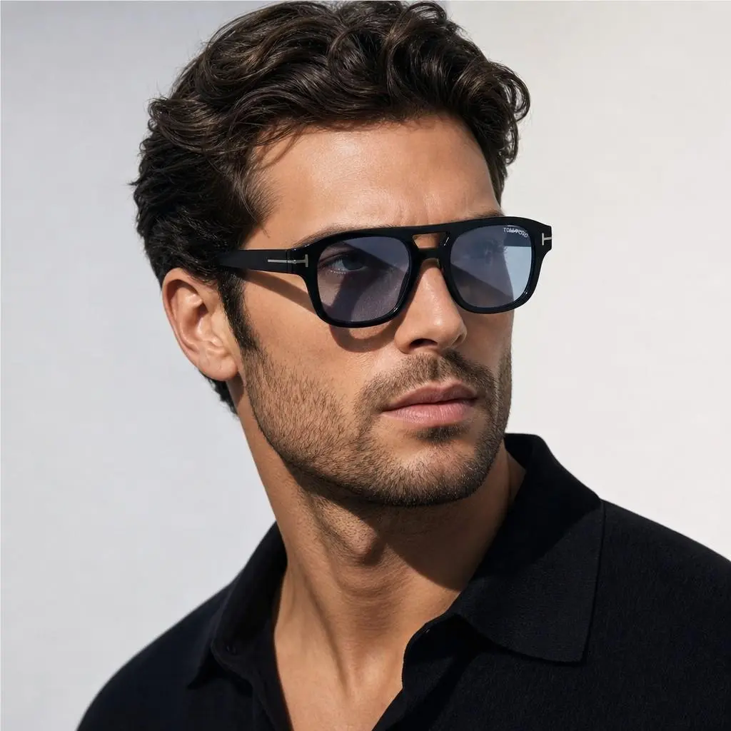Tom Ford TI0022 Icon Collection Sunglasses 01V Black-blue 53