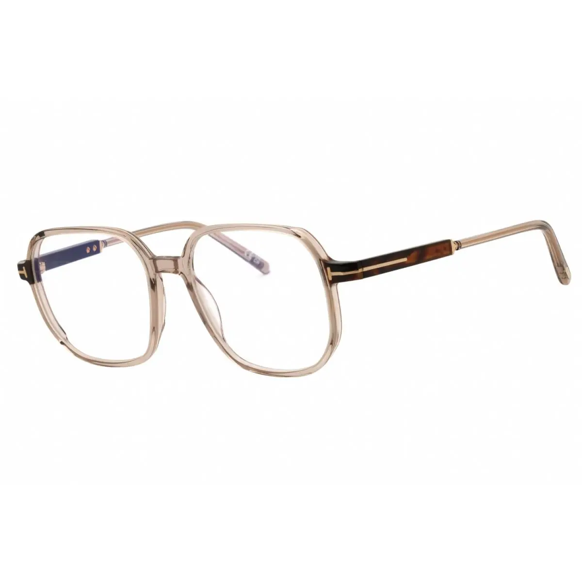 Tom Ford FT5911-B 045 Eyeglasses Shiny Light Brown Clear Frame 53mm