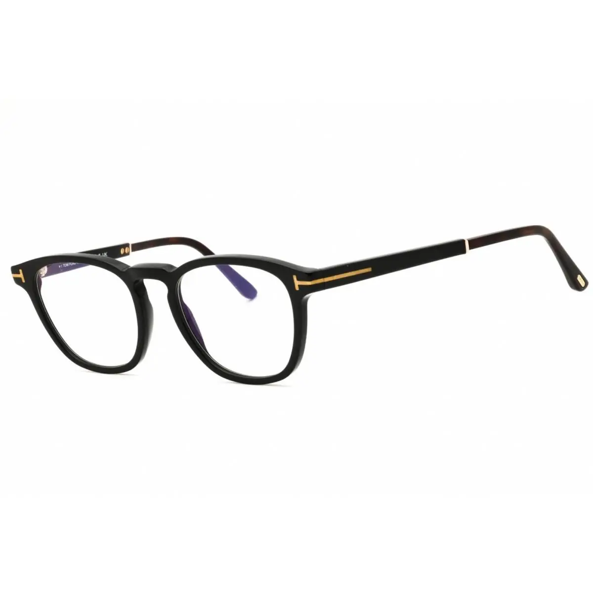 Tom Ford Unisex Eyeglasses Black/brown Acetate Round Full Rim Frame FT5890-B 005
