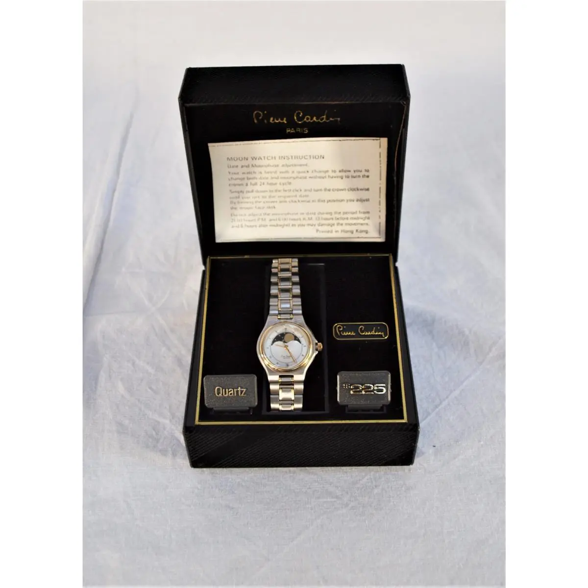 Vintage  Quartz Watch Moon Dial by Pierre Cardin