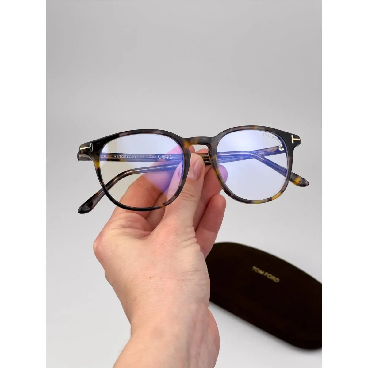Tom Ford Women Eyeglasses Coloured Havana Square FT5832-B 055