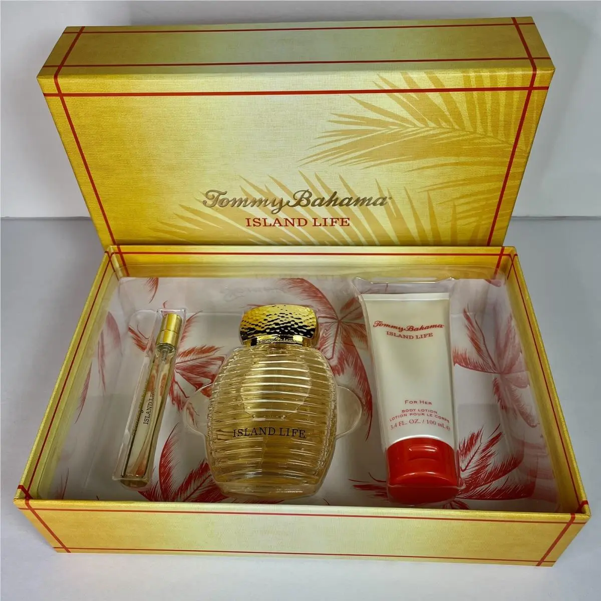 Island Life Tommy Bahama For Women Set: Edp Spray + Mini Edp + Body Lotion