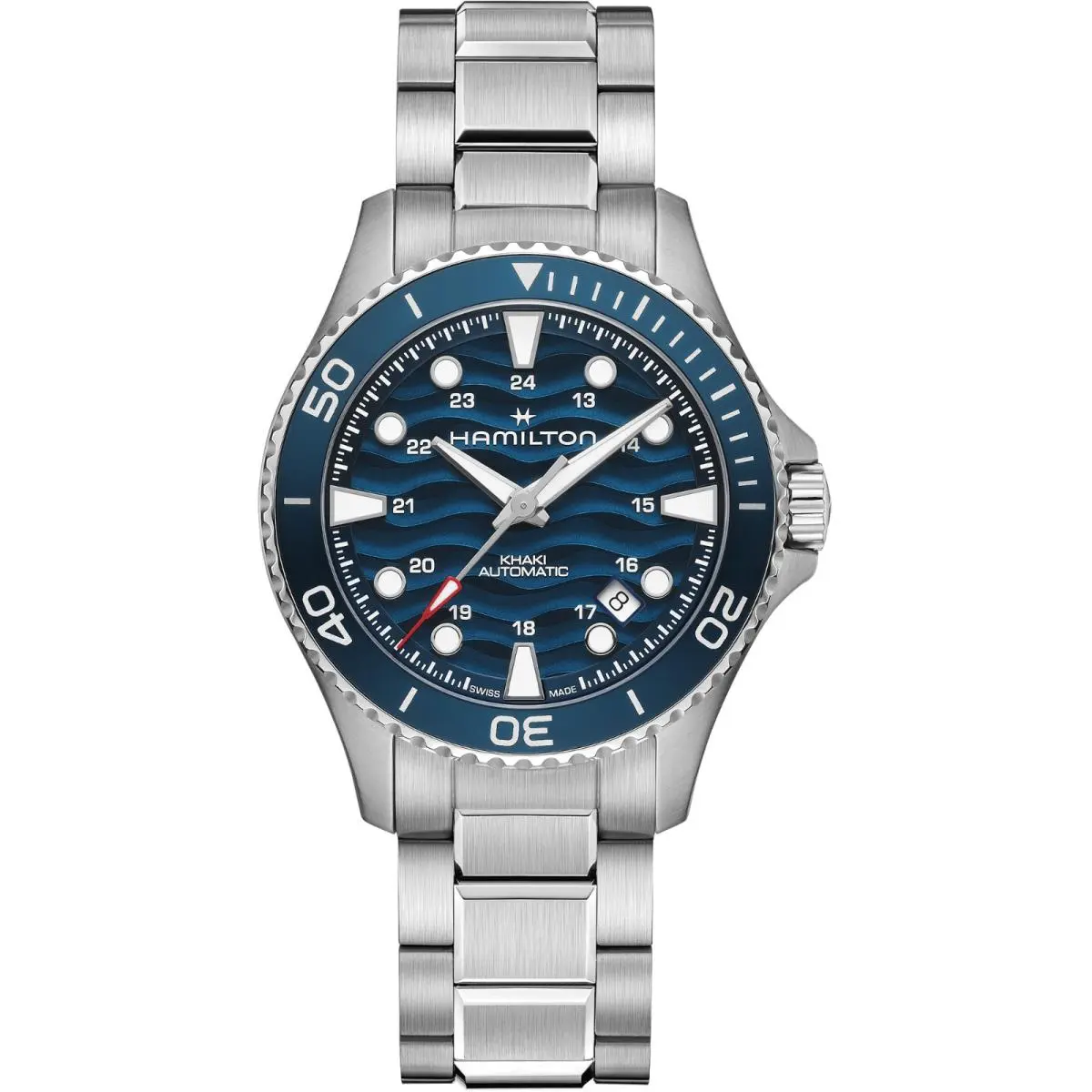 H82425140 Khaki Navy Scuba Steel 40 mm Blue Dial Automatic Men`s Watch by Hamilton