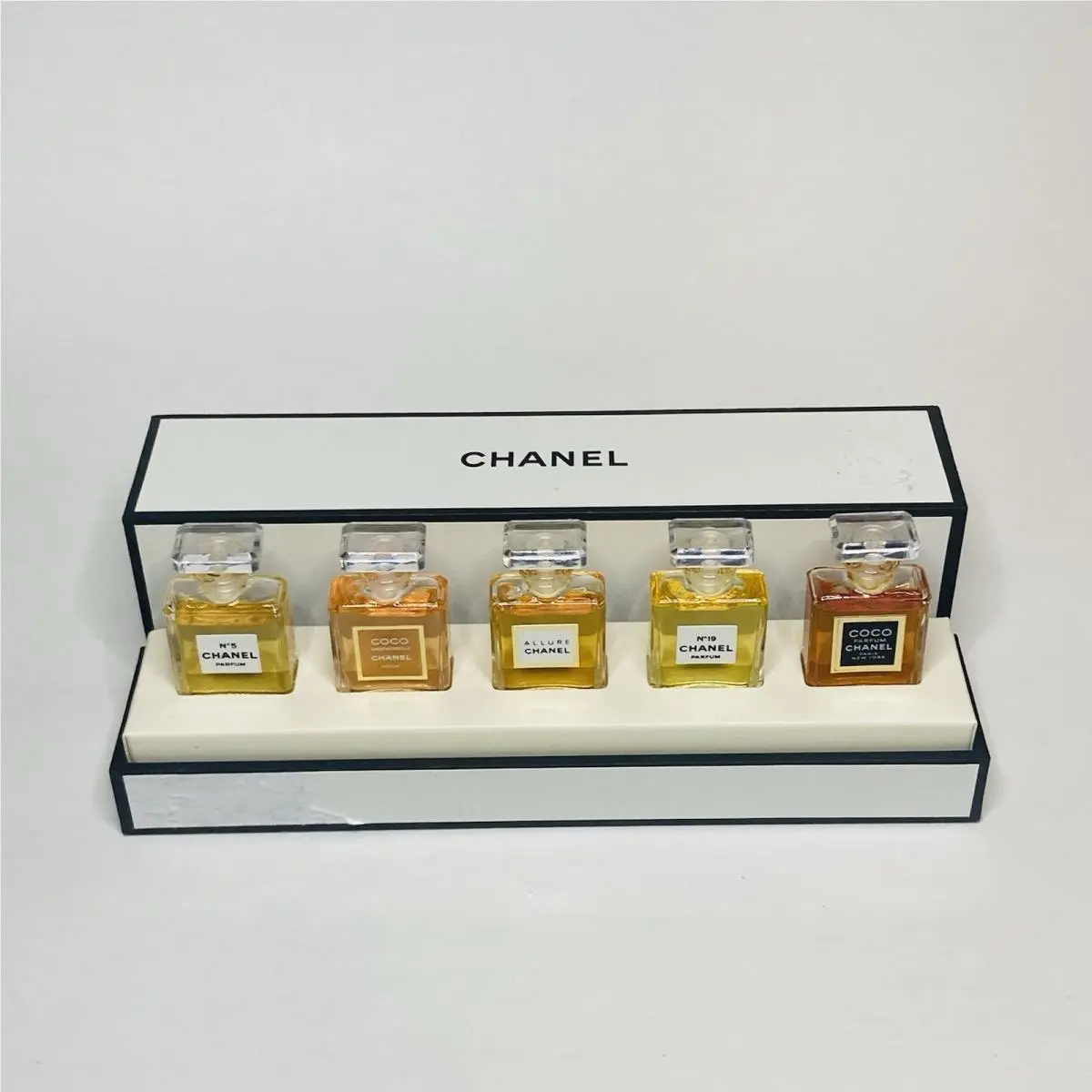 Chanel Mini Box Set Parfum No 5 19 Allure Coco Mademoiselle Perfume .12 oz