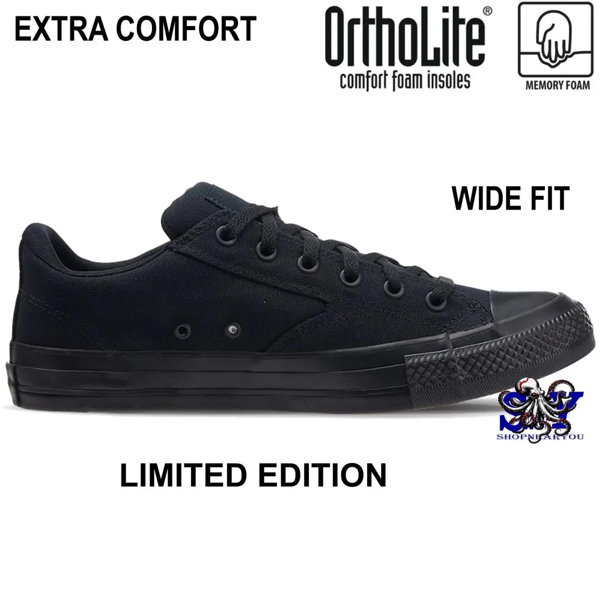 Converse Chuck Taylor Malden Street Low Top Wide Width Men`s Shoes Black