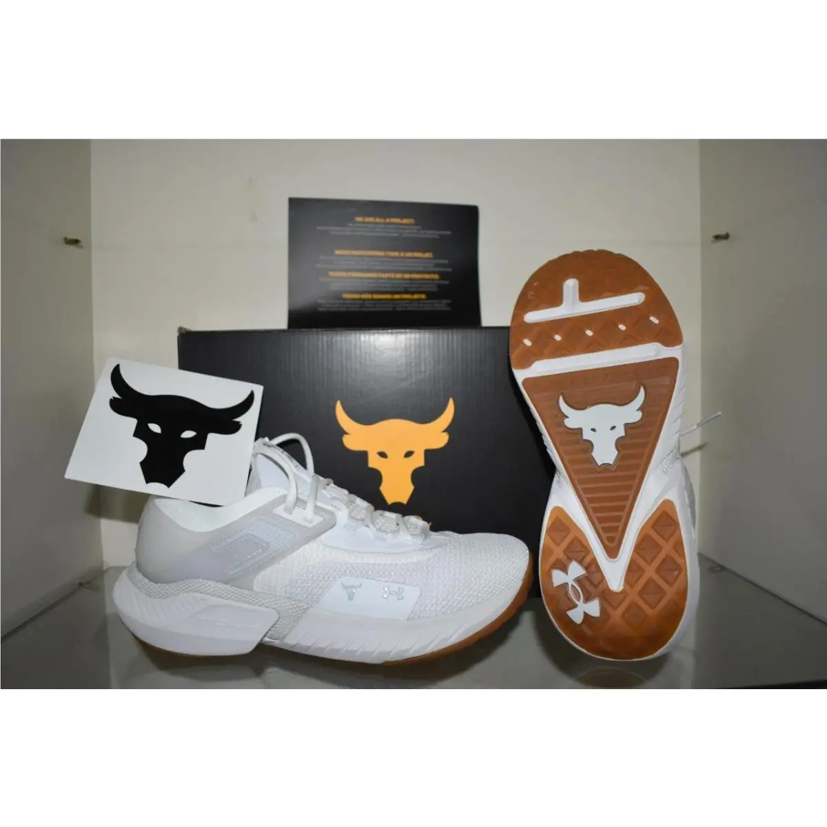 Under Armour Men`s Project Rock 5 Training Shoes 3025435 102 White